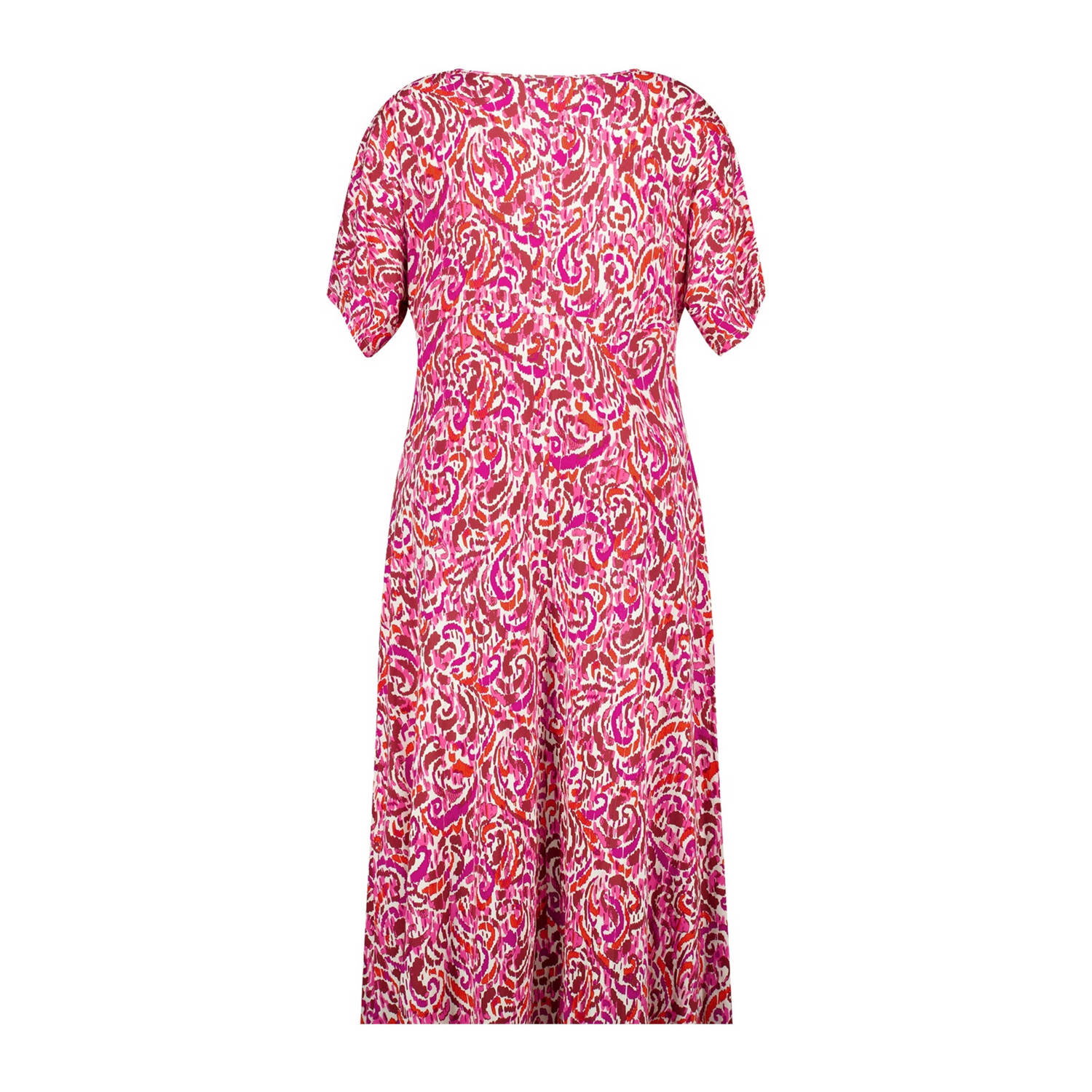 MS Mode jurk met paisleyprint fuchsia ecru
