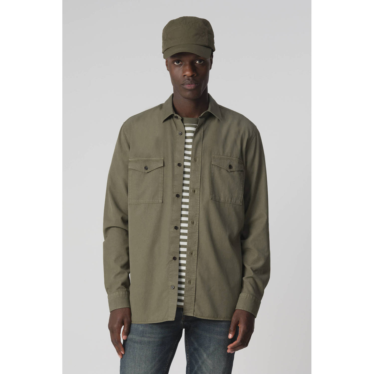 J.C. Rags regular fit overhemd RHILEY olive night