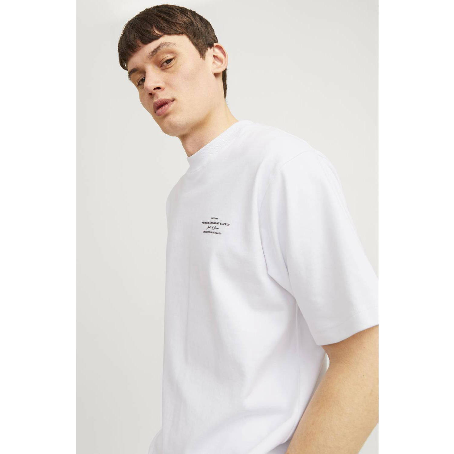 JACK & JONES PREMIUM T-shirt met printopdruk JPRBLACHAD bright white