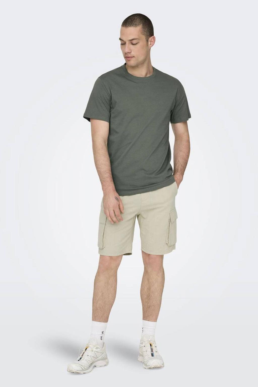 ONLY & SONS regular fit T-shirt ONSMAX van katoen groen
