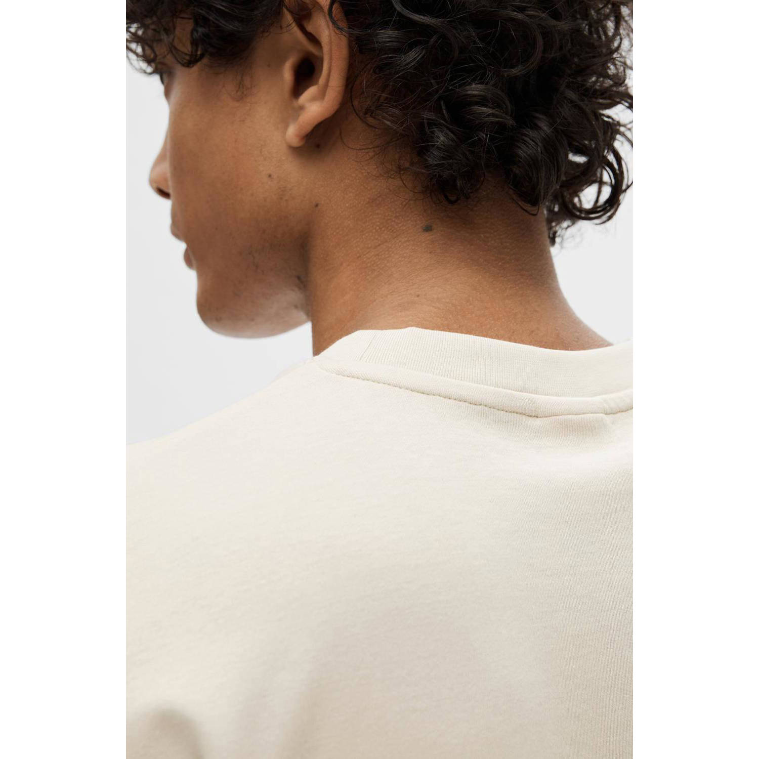 SELECTED HOMME loose fit T-shirt SLHLOOSEOSCAR beige