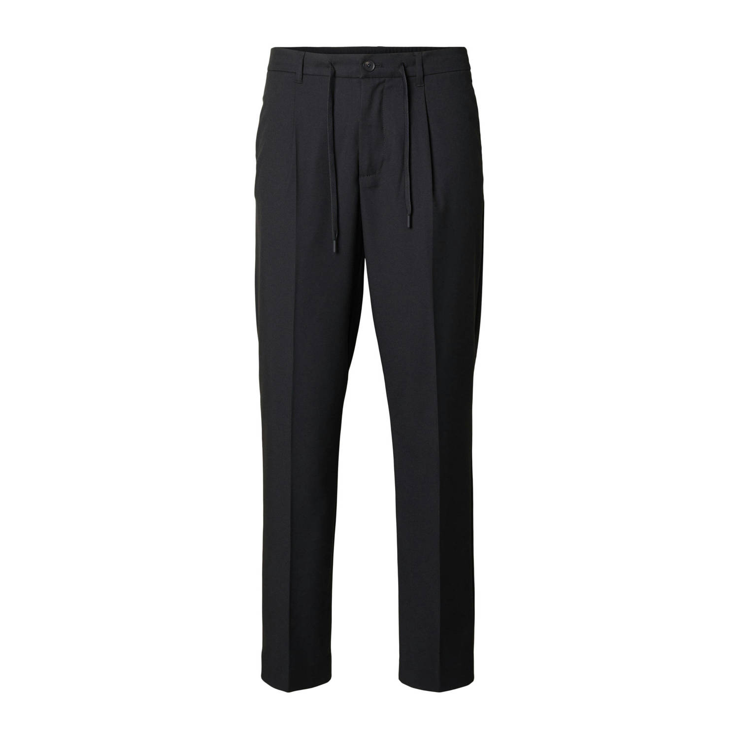 Selected Homme Tapered fit stoffen broek met bandplooien model 'LEROY'