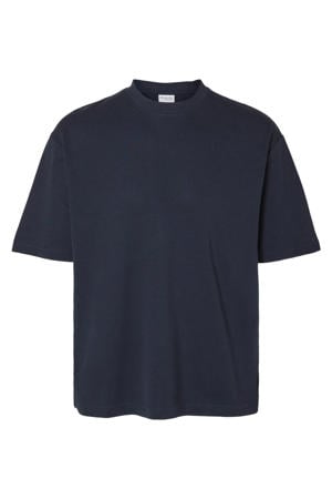loose fit T-shirt SLHLOOSEOSCAR donkerblauw