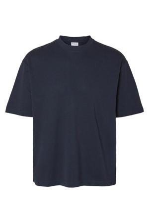 loose fit T-shirt SLHLOOSEOSCAR donkerblauw