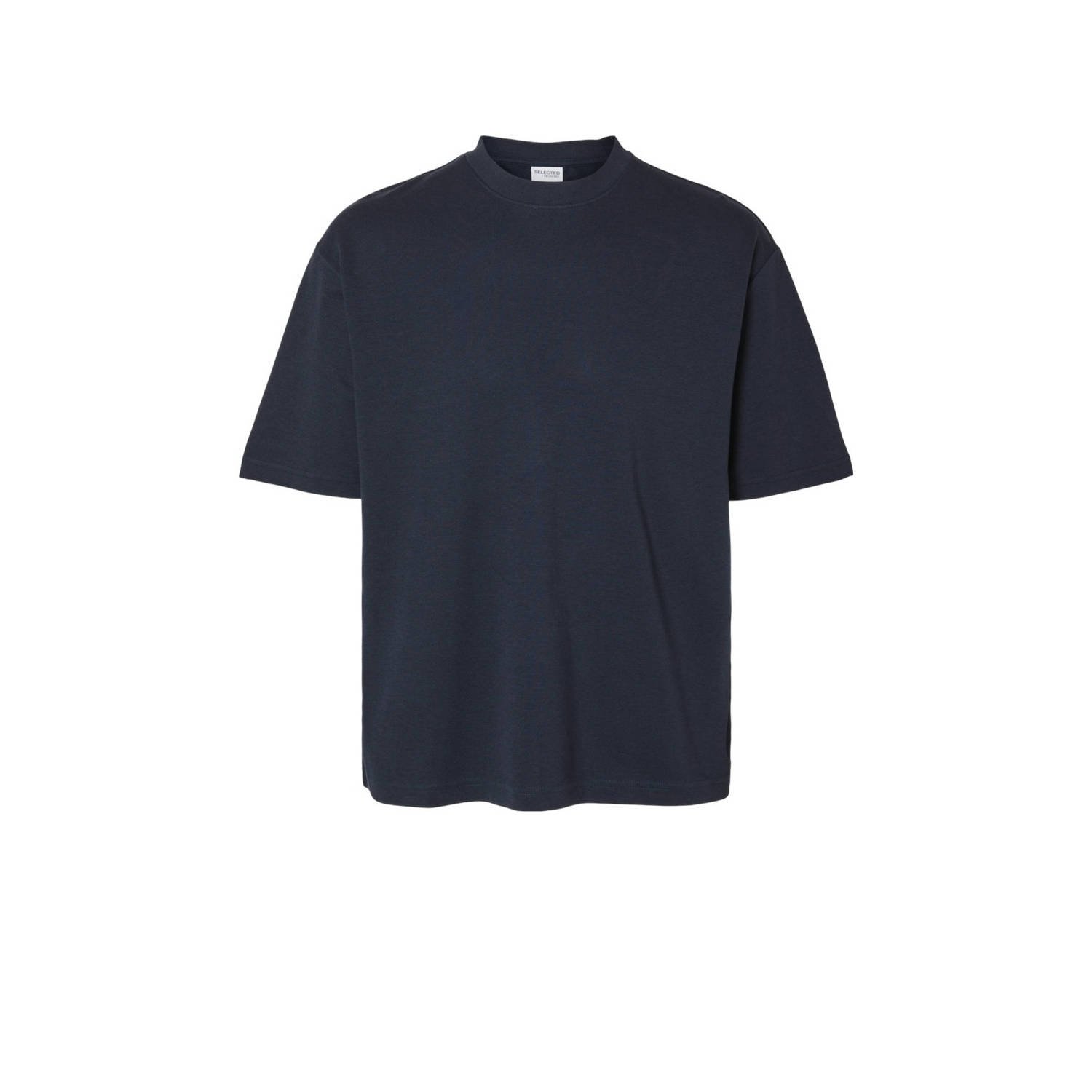 SELECTED HOMME Heren Polo's & T-shirts Slhlooseoscar Ss O-neck Tee Donkerblauw