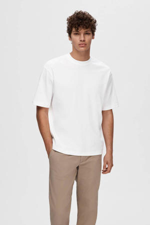 loose fit T-shirt SLHLOOSEOSCAR wit