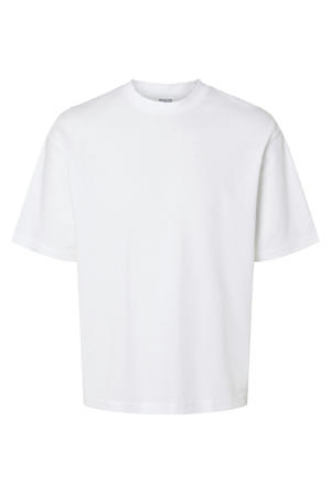 loose fit T-shirt SLHLOOSEOSCAR wit