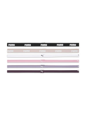   haarbandjes - set van 6 zwart/lila/lichtroze/aubergine