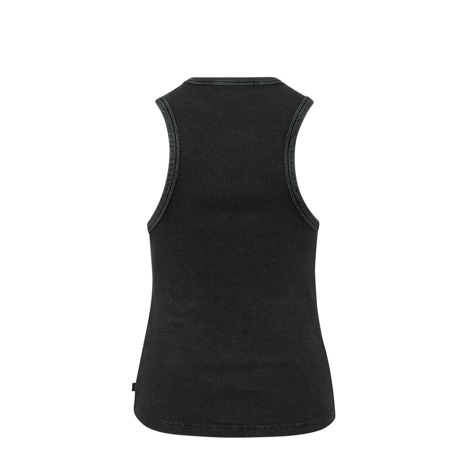 Q S by s.Oliver ribgebreide top zwart