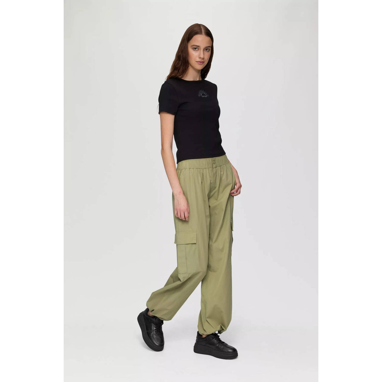 Q S by s.Oliver wide leg broek beige