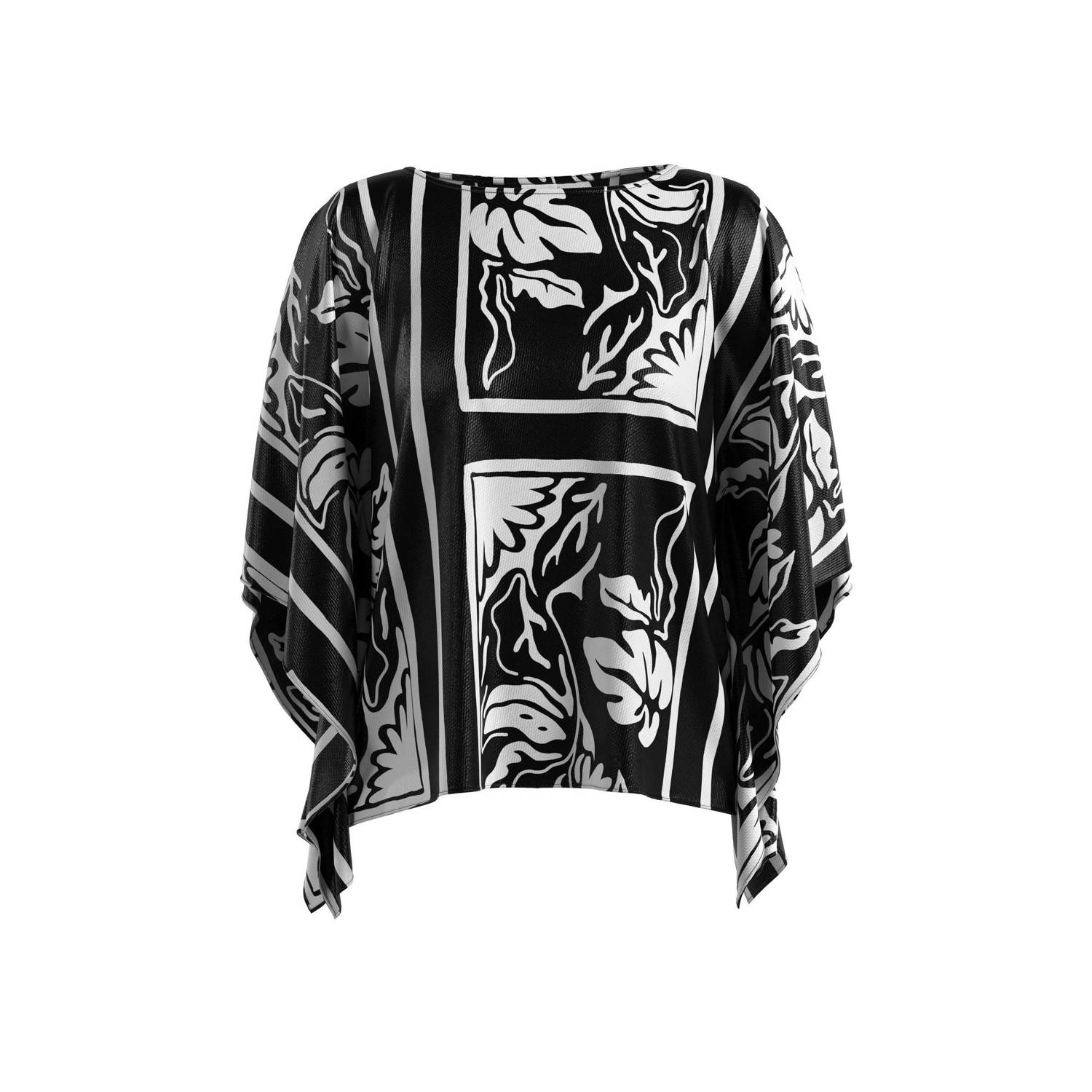 S.Oliver BLACK LABEL blousetop met all over print zwart ecru