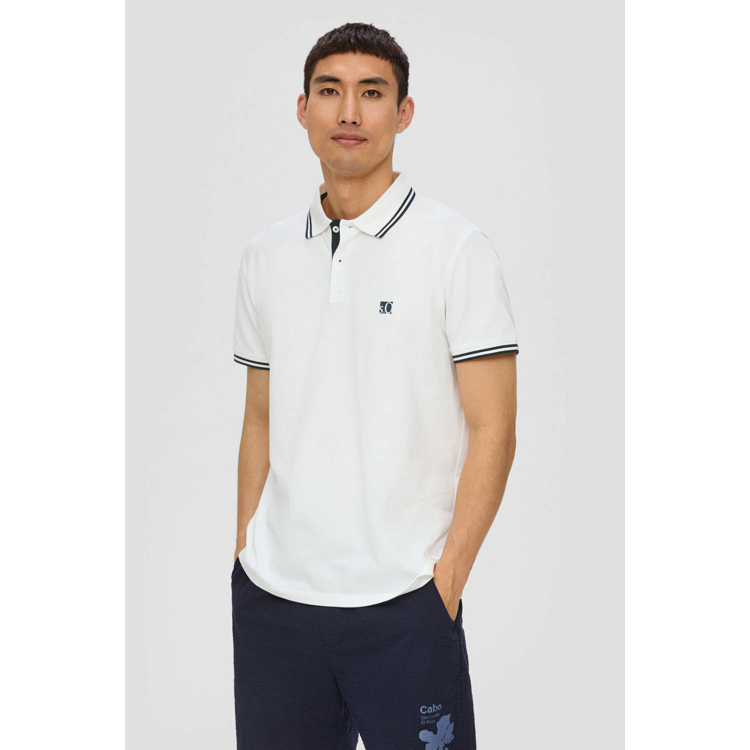 s.Oliver polo met logo wit