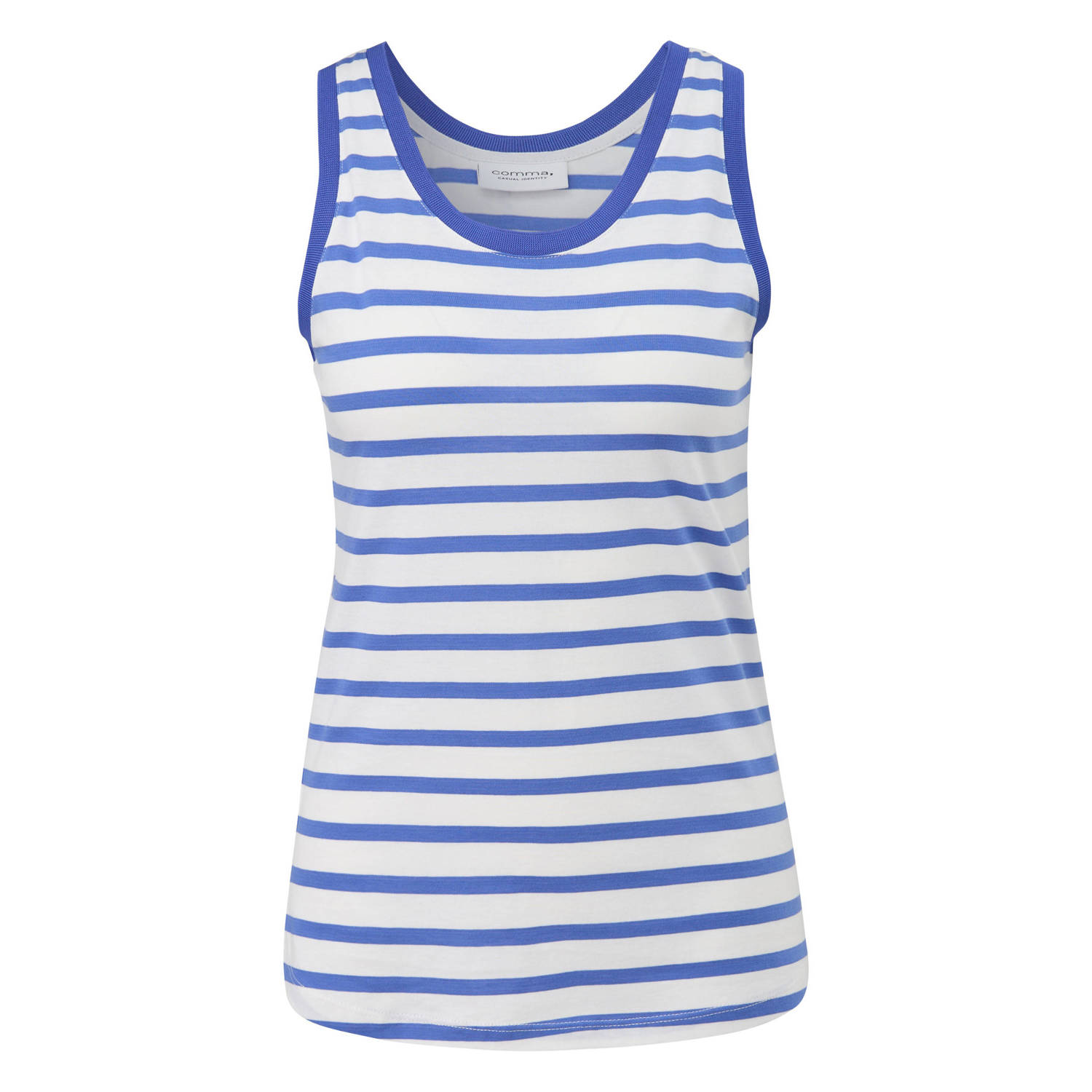 Comma casual identity gestreepte top blauw wit