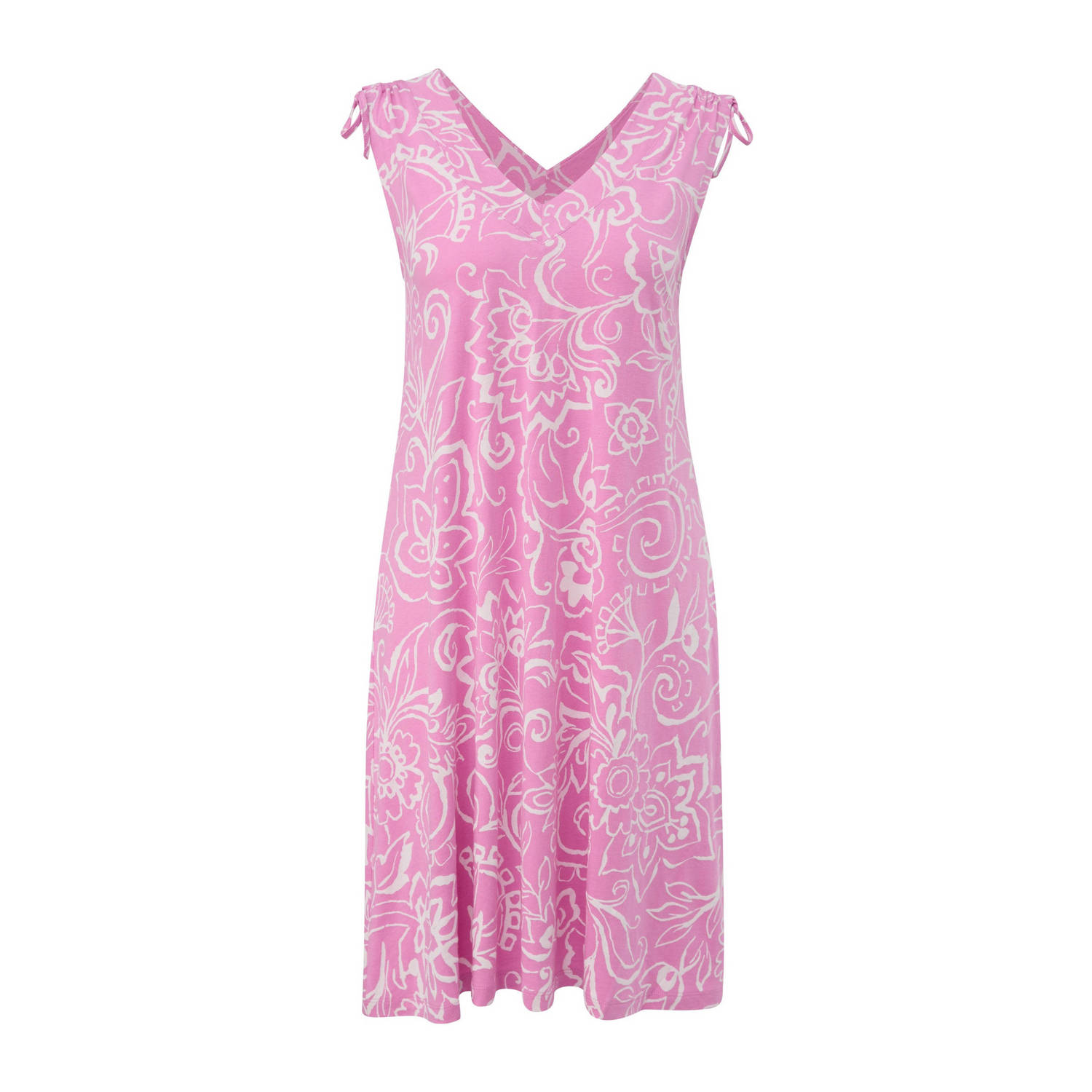 S.Oliver A-lijn jurk met all over print roze gebroken wit