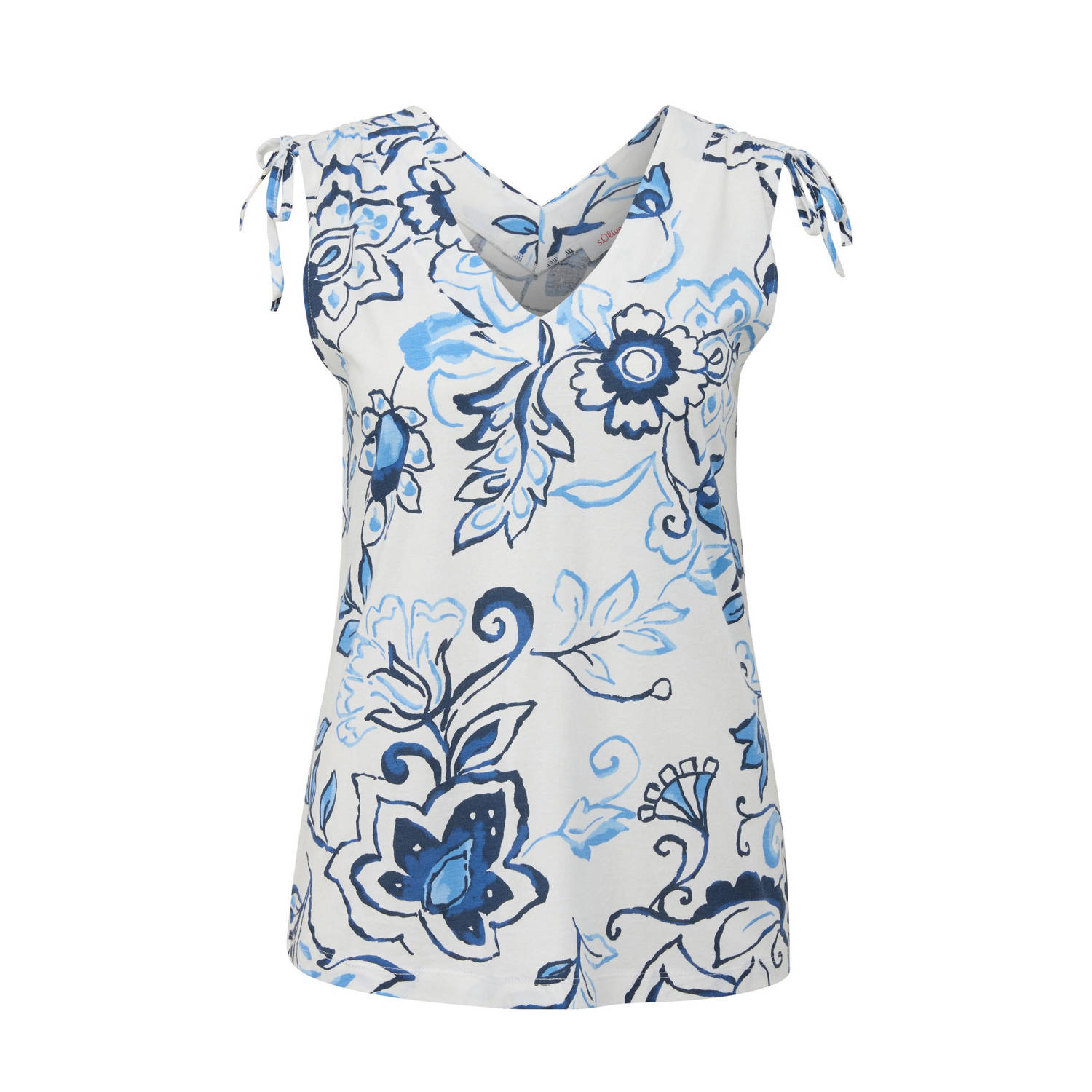 S.Oliver top ecru blauw