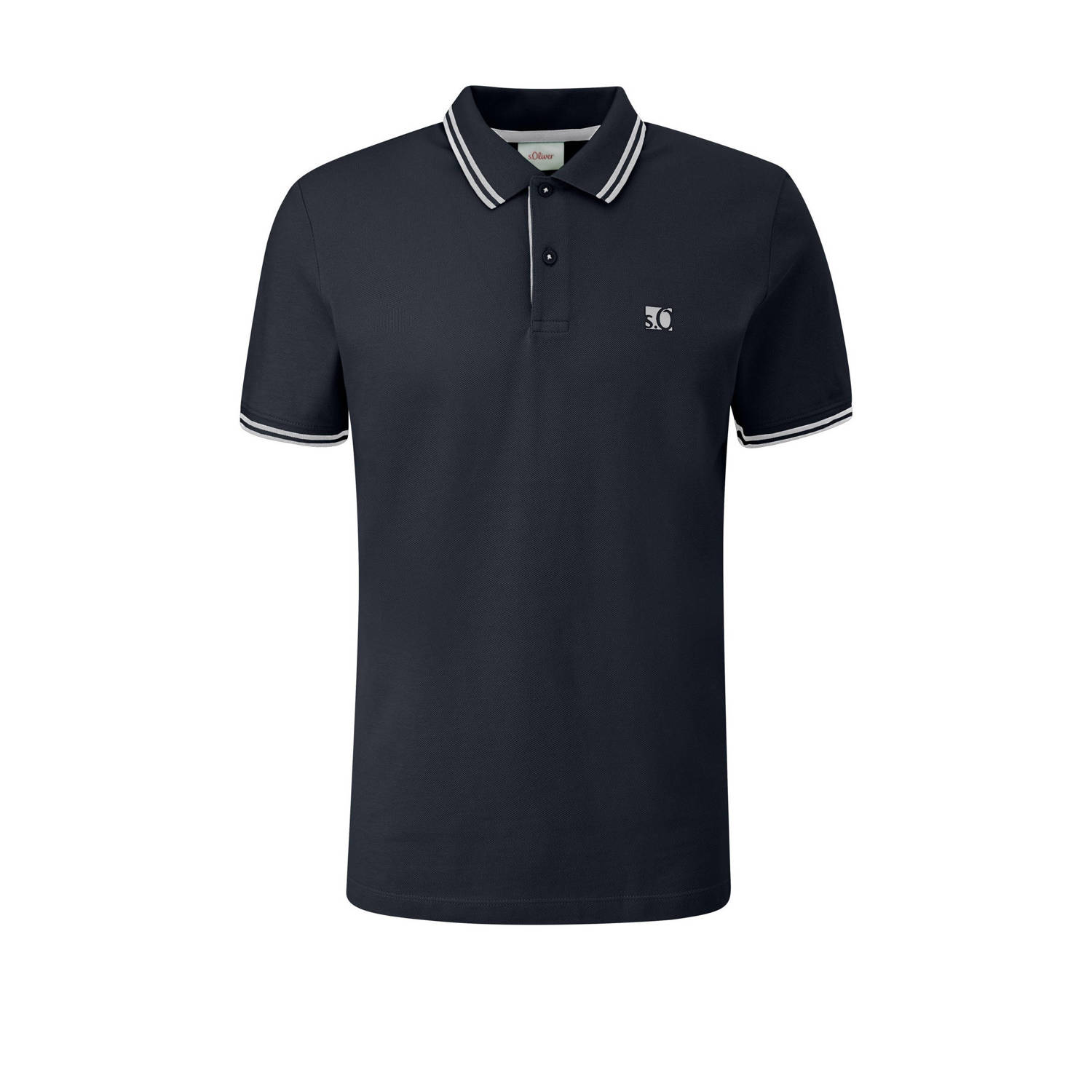 s.Oliver polo met logo donkerblauw