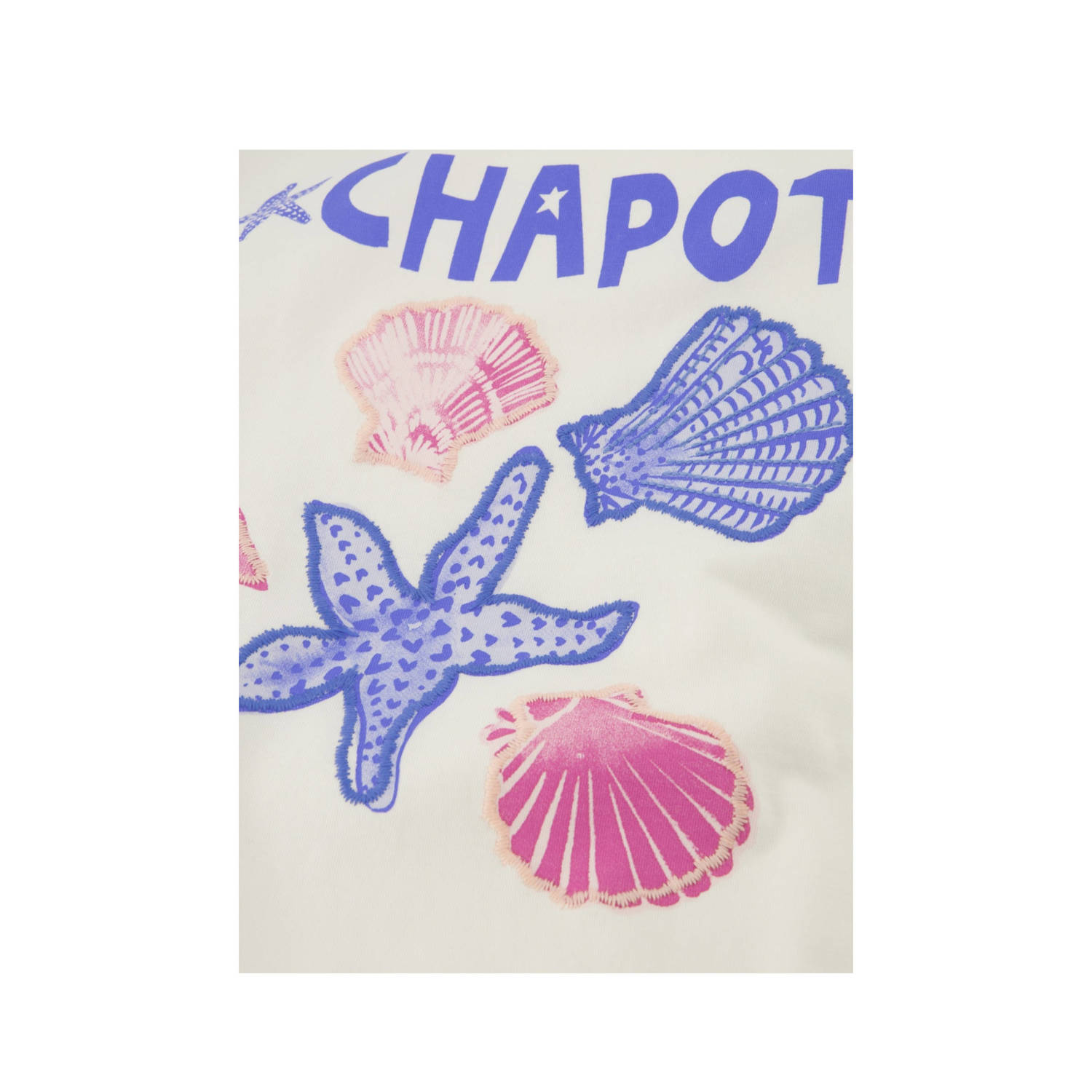 Fabienne Chapot T-shirt met printopdruk ecru roze blauw