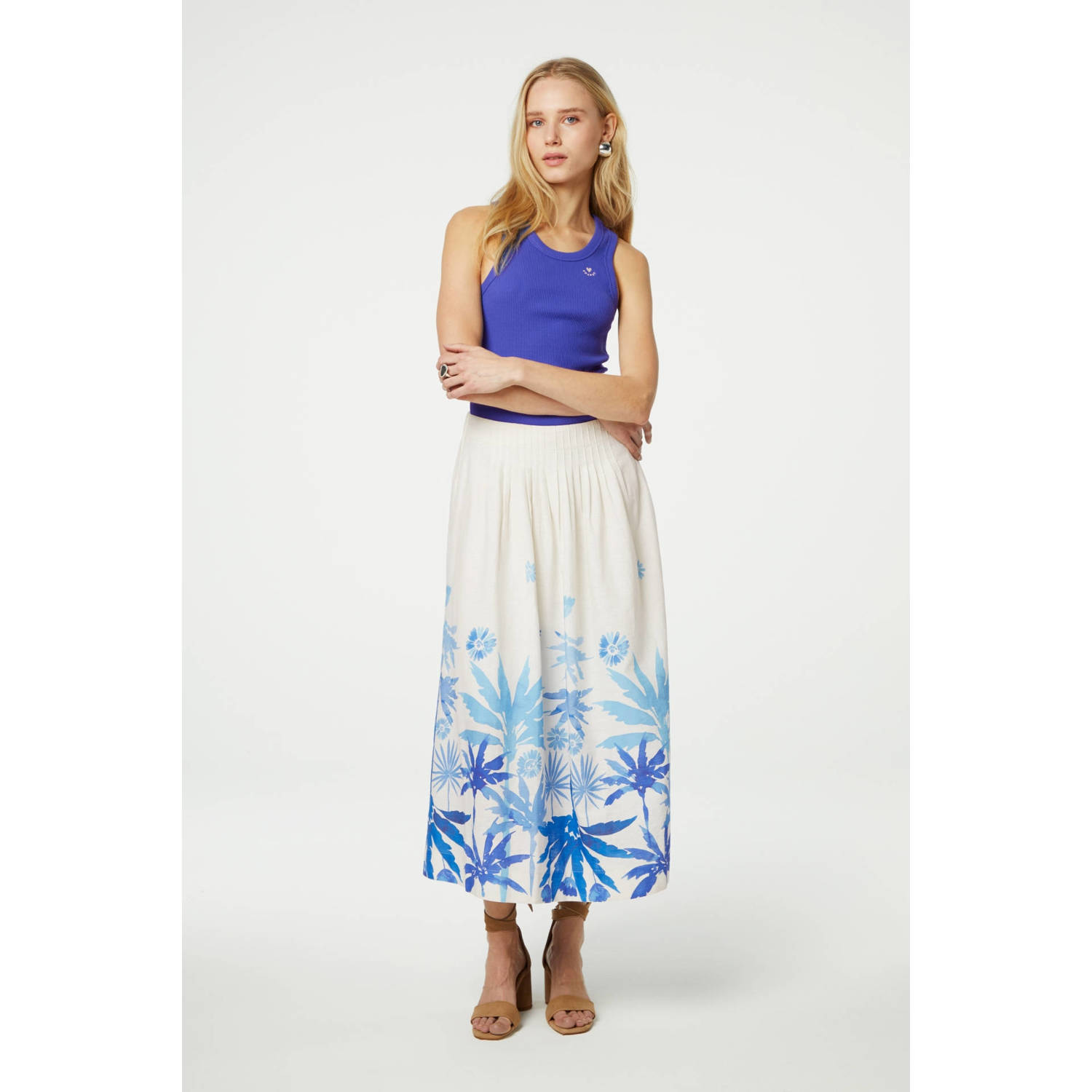 Fabienne Chapot ribgebreide top paars blauw