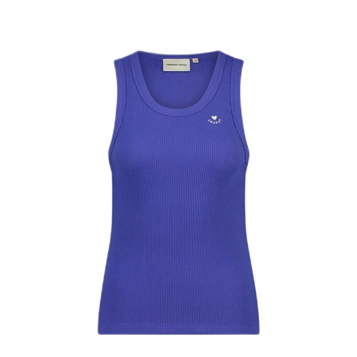 Fabienne Chapot Donkerblauwe Jersey Tanktop Blue Dames