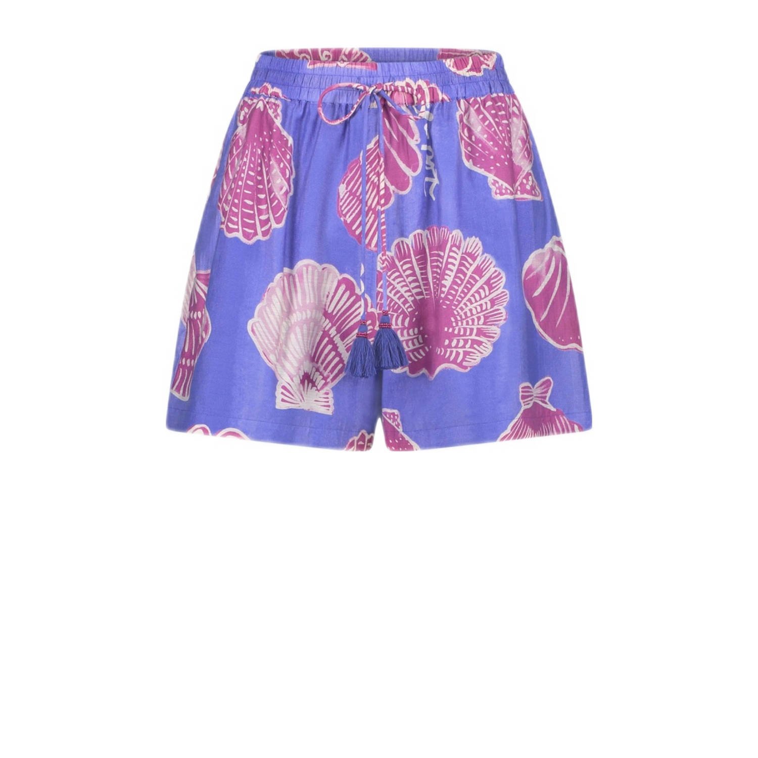 Fabienne Chapot loose fit short met all over print blauw paars