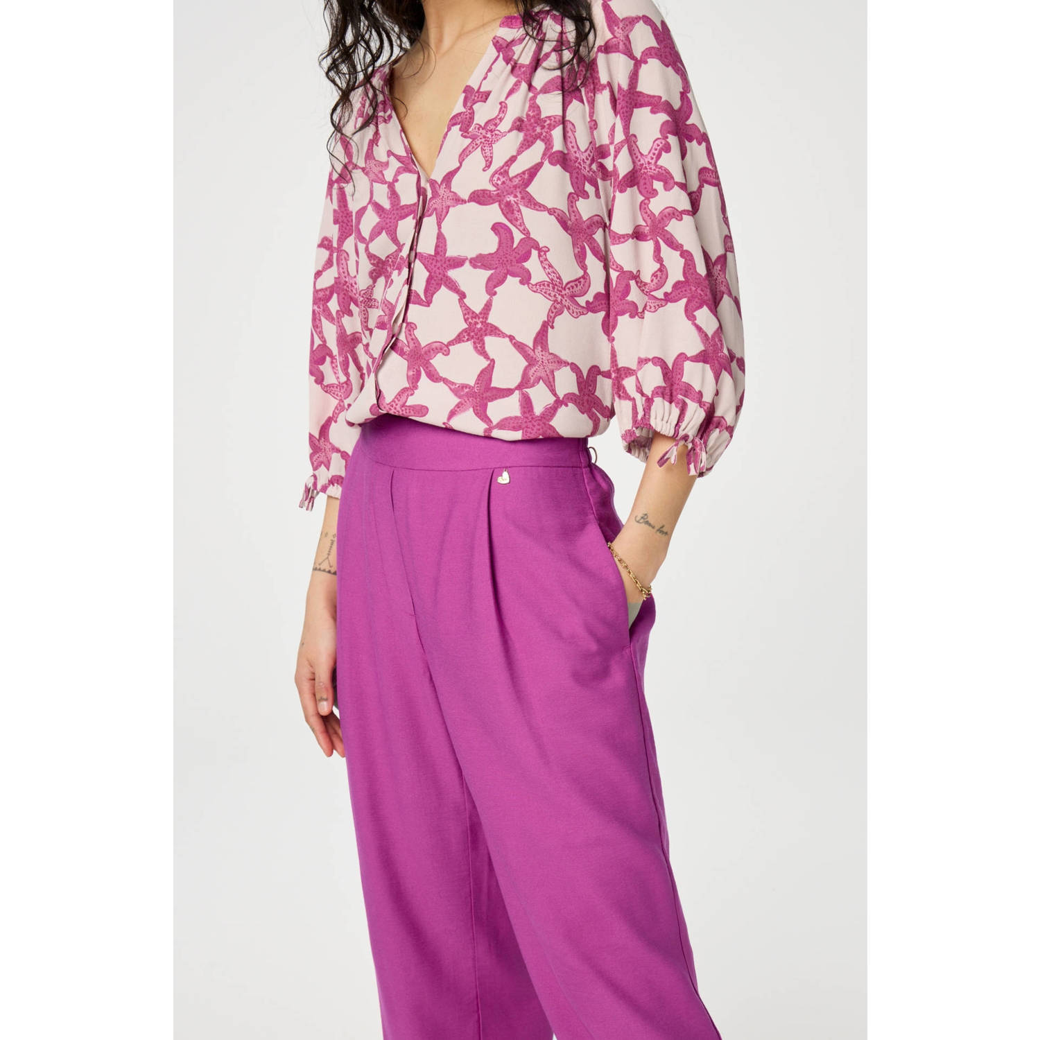 Fabienne Chapot straight fit broek paars