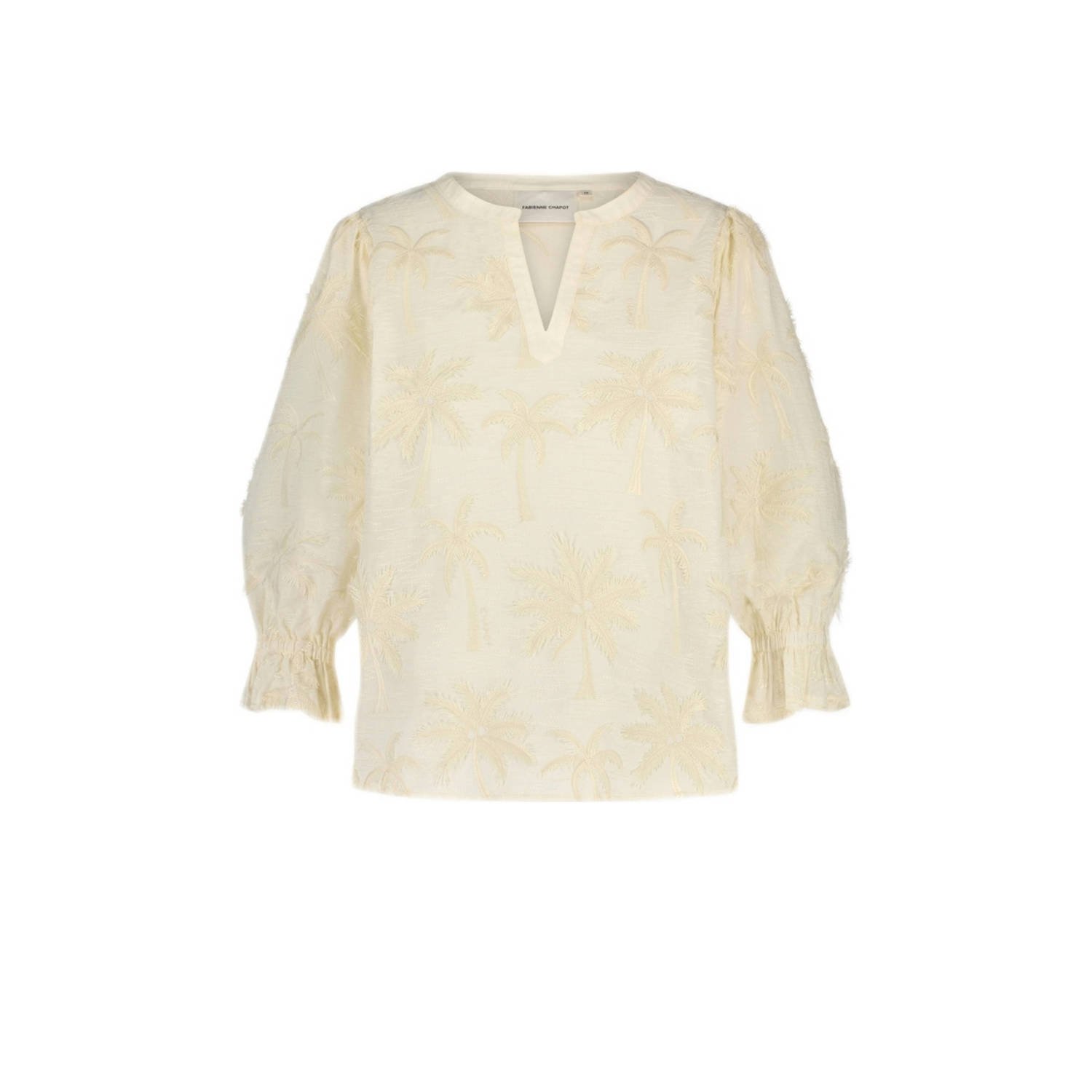 Fabienne Chapot Crème Wit Geborduurde Top Beige Dames