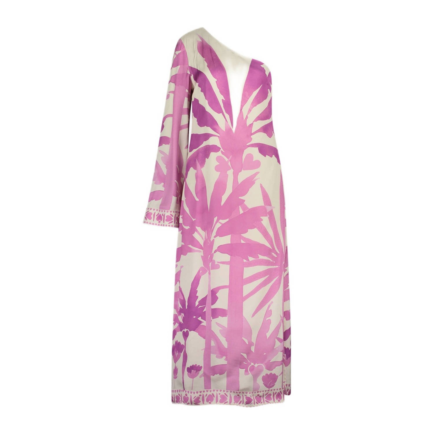 Fabienne Chapot jurk met all over print ecru roze