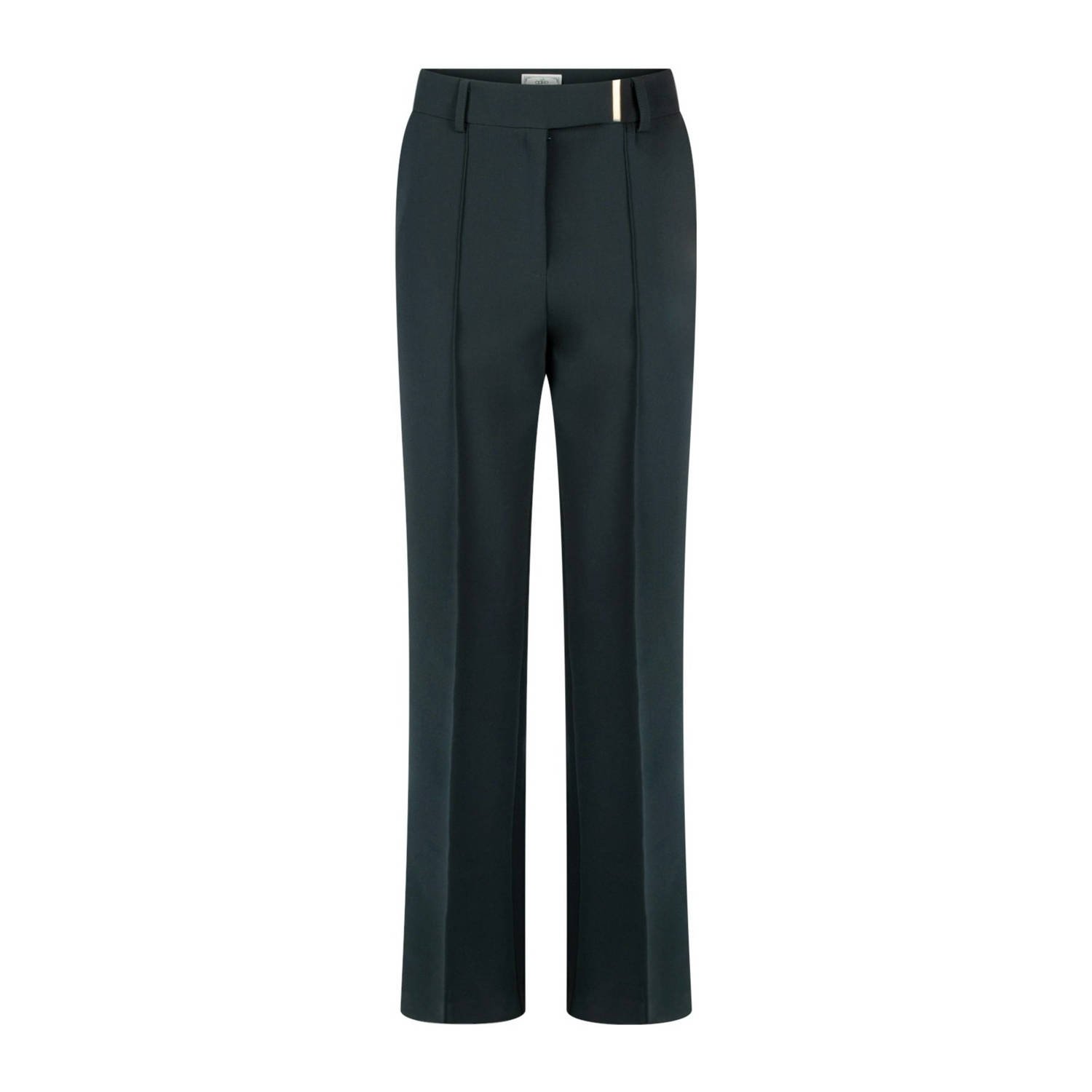 Aaiko wide leg pantalon Chantalle donkergroen