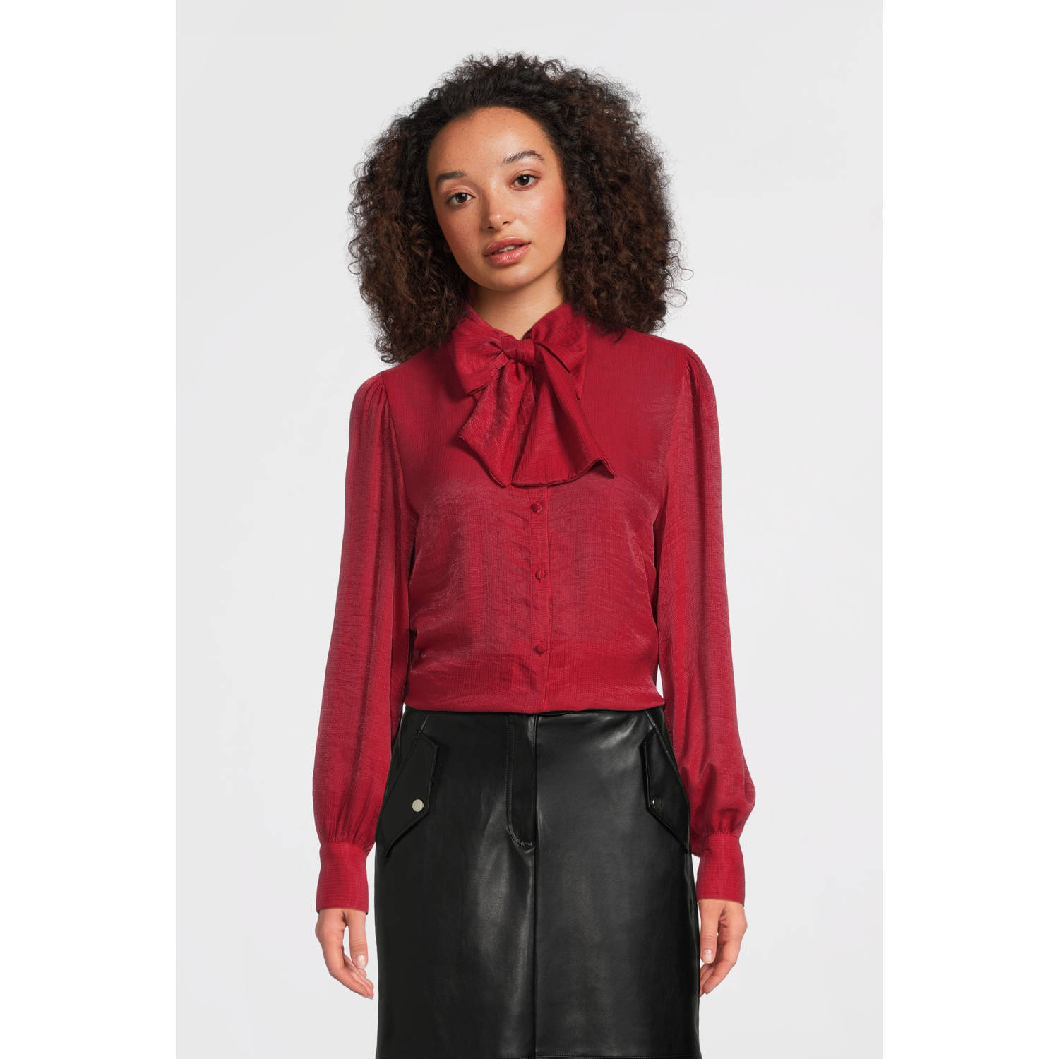 AAIKO Dames Blouses Veronne Tie Vis 517 Antraciet
