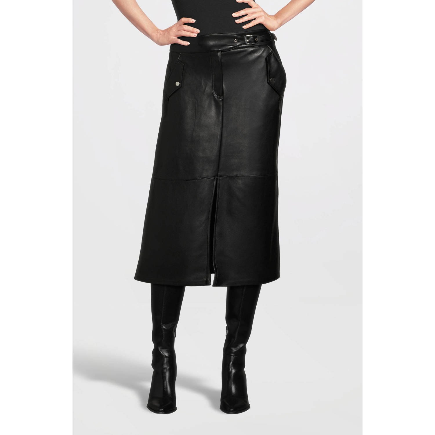 Aaiko Elegante Zwarte Midi Rok Black Dames
