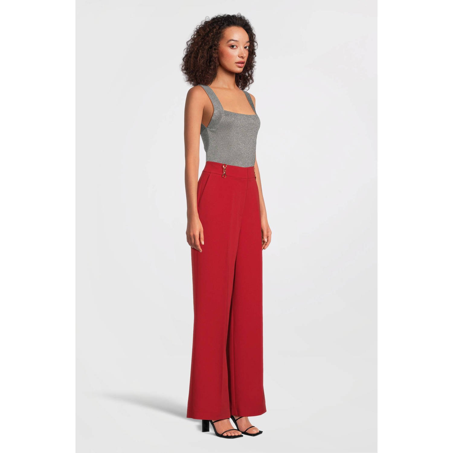 Aaiko wide leg fit pantalon rood