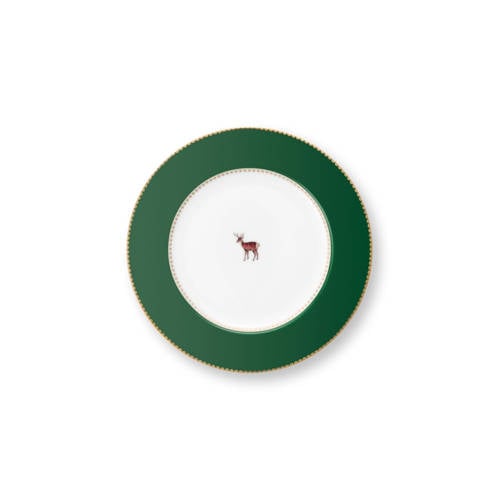 Pip Studio Lovebirds gebaksbord (Ø17 cm) - Dark green
