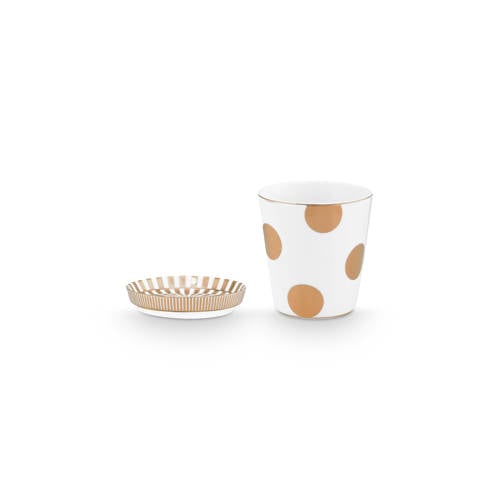Pip Studio Dot Delight mok (230 ml) (Ø9 cm) (set van 2) - Wit
