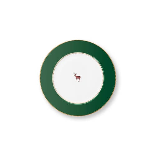 Pip Studio Lovebirds ontbijtbord (Ø21 cm) - Dark green