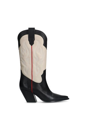   leren cowboylaarzen zwart/wit