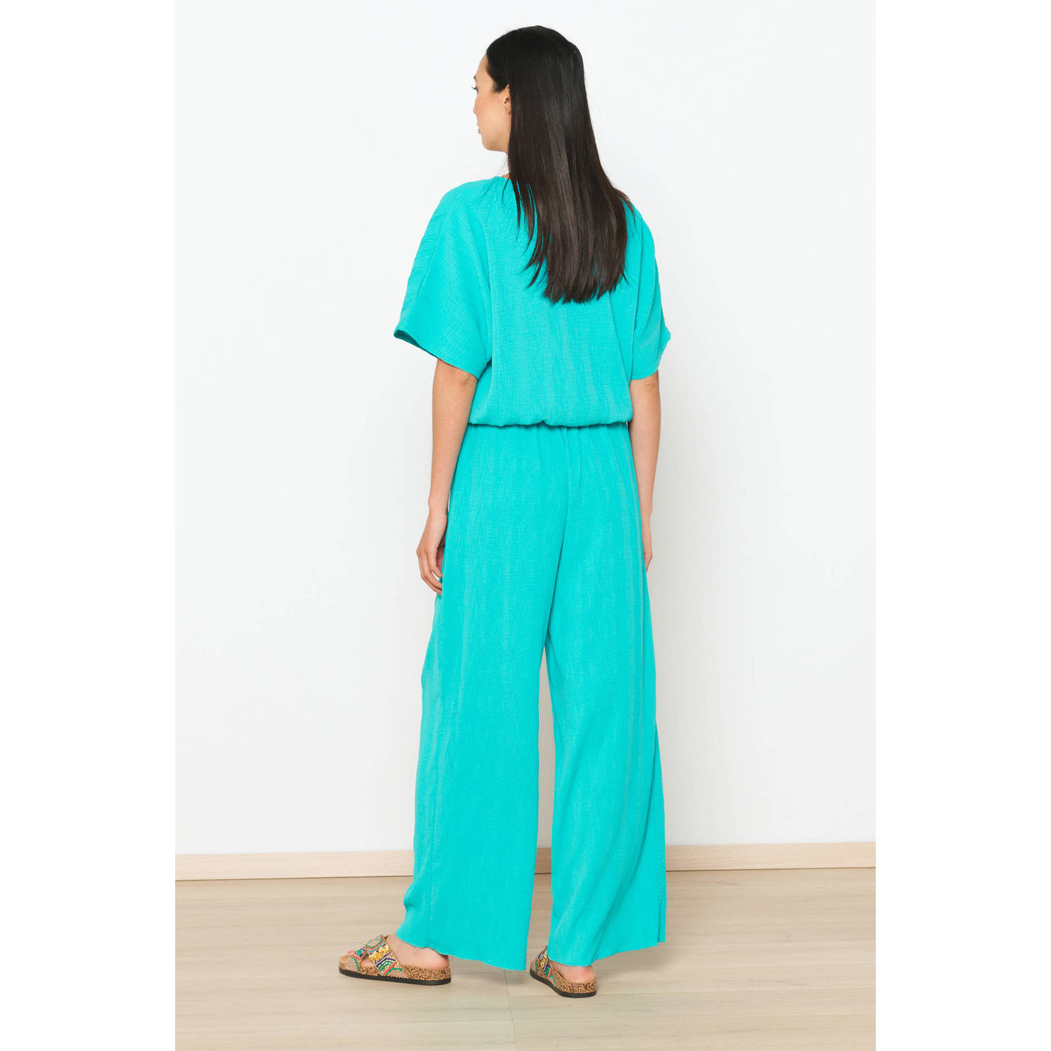 LOLALIZA wide leg pantalon turquoise