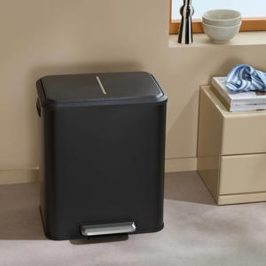 NOUS Living prullenbak - afvalscheiding (15L+15L) - mat zwart