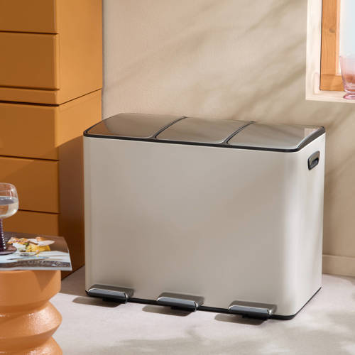 NOUS Living prullenbak - afvalscheiding (15L+15L+15L) - mat grijs afbeelding