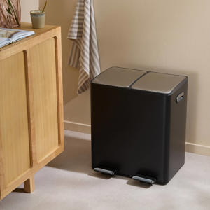 NOUS Living prullenbak - afvalscheiding (20L+20L) - mat zwart