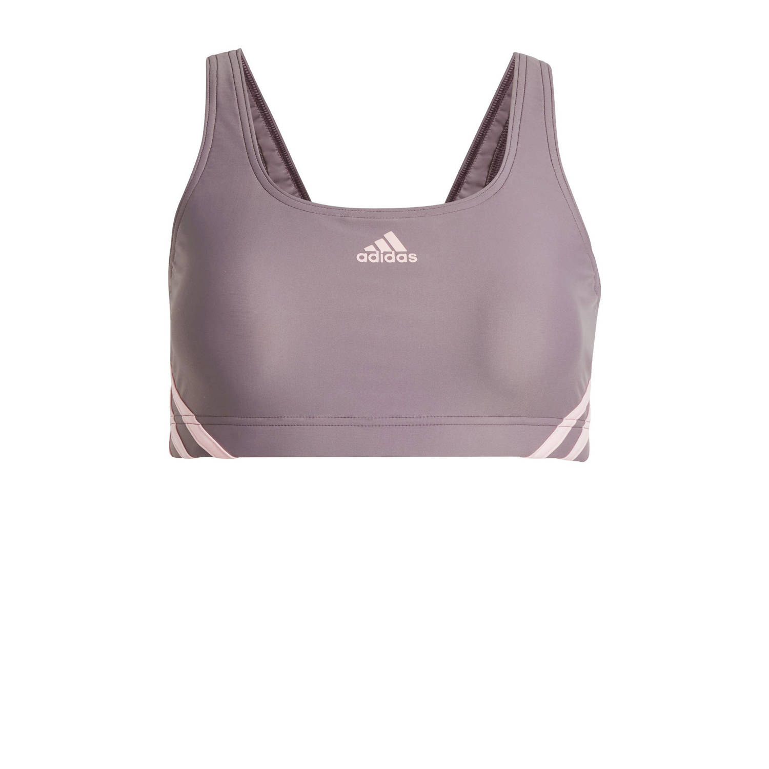 adidas Performance niet-voorgevormde crop bikini taupe roze