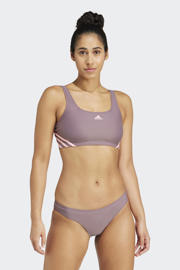 thumbnail: adidas Performance niet-voorgevormde crop bikini taupe/roze