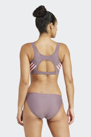 thumbnail: adidas Performance niet-voorgevormde crop bikini taupe/roze