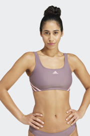 thumbnail: adidas Performance niet-voorgevormde crop bikini taupe/roze