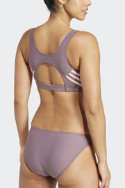 thumbnail: adidas Performance niet-voorgevormde crop bikini taupe/roze