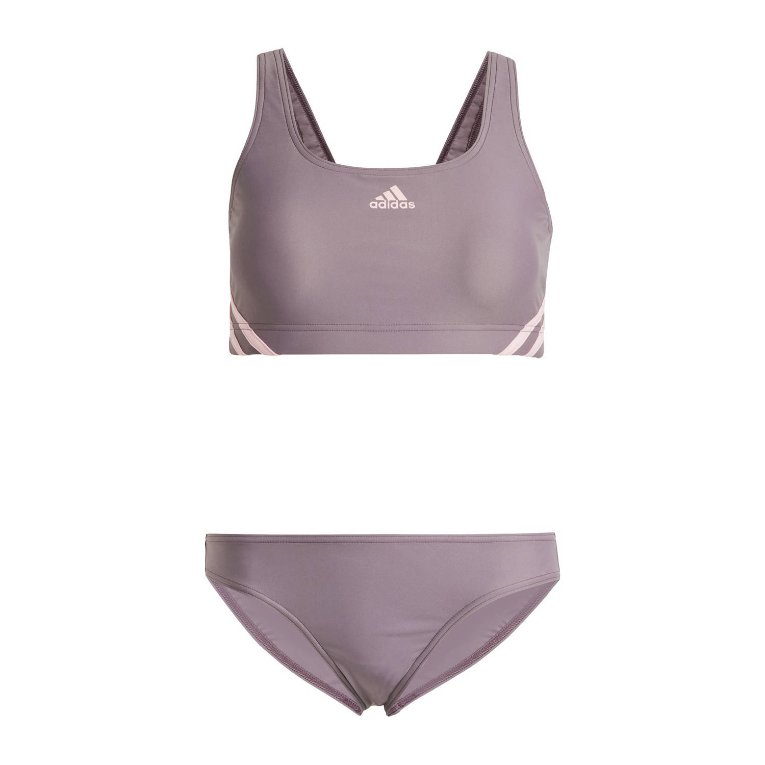 Adidas Performance niet-voorgevormde crop bikini taupe roze