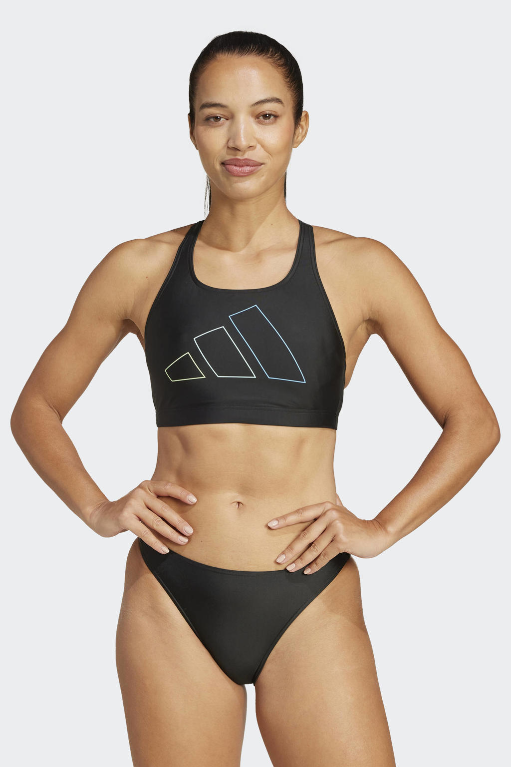 adidas Performance crop bikini zwart