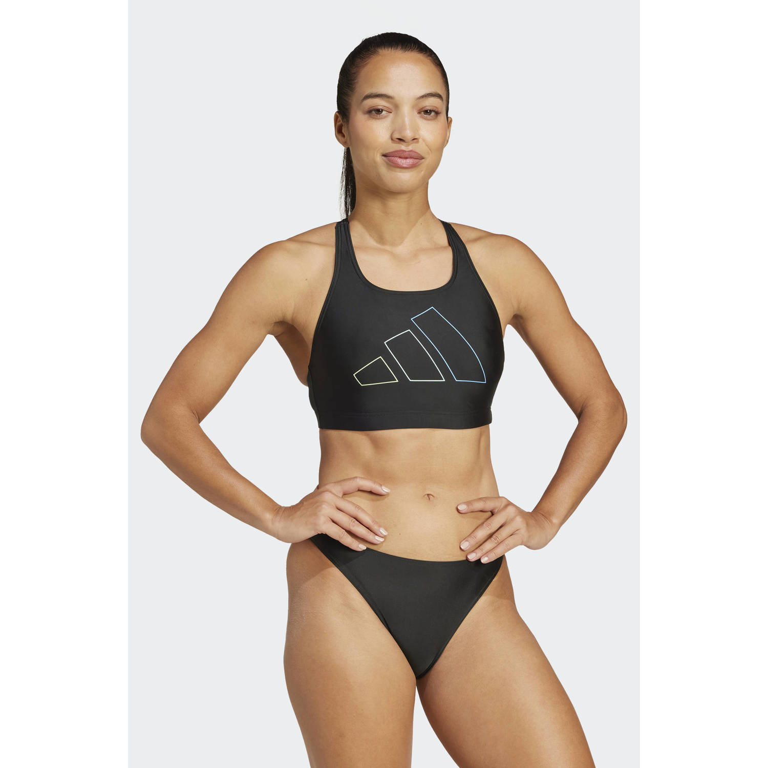 adidas Performance crop bikini zwart