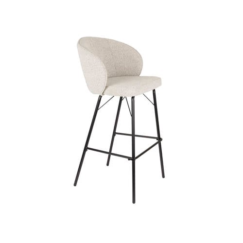 Housecraft Living Housecraft Living Joa Barkruk met rugleuning Bouclé Beige - Set van 2 Joa Barkruk met rugleuning Bouclé Beige - Set van 2 afbeelding