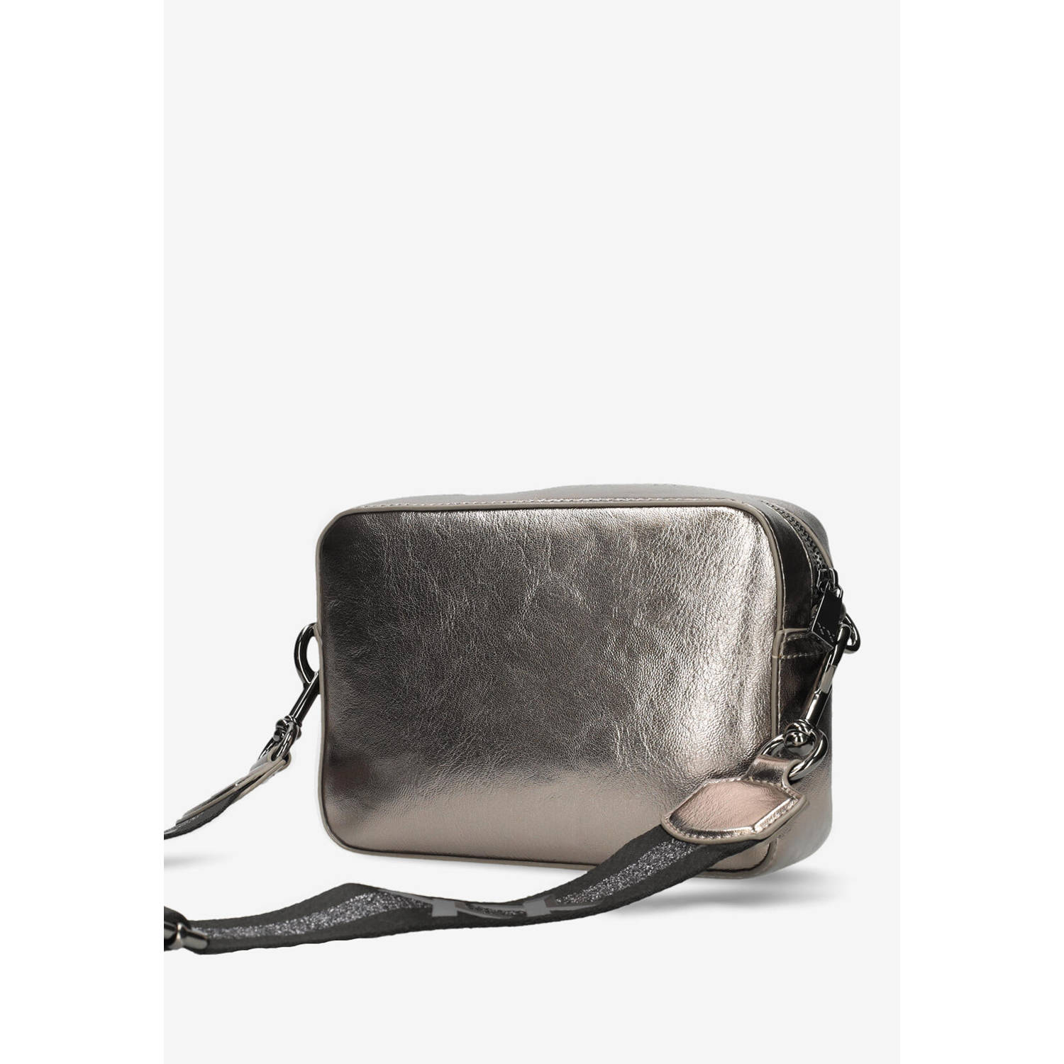 Mexx metallic crossbody tas Noraly zilverkleurig