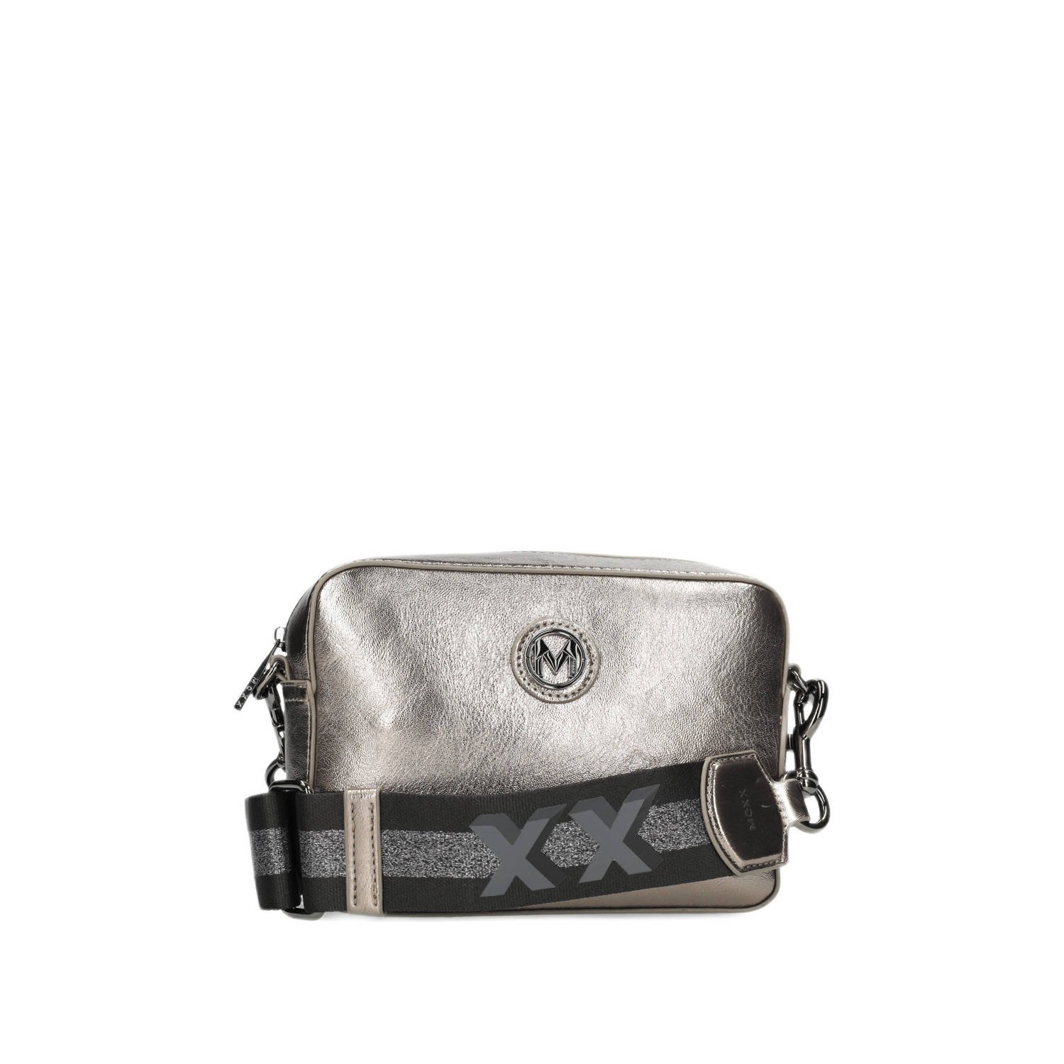 Mexx metallic crossbody tas Noraly zilverkleurig